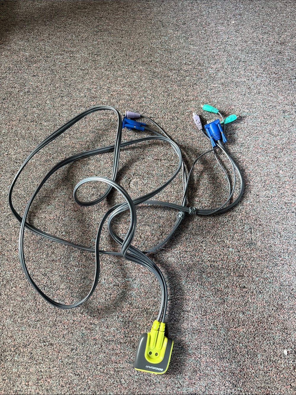 belkin Black and Blue KVM/Video Cable Splitter with Green and Purple Connectors